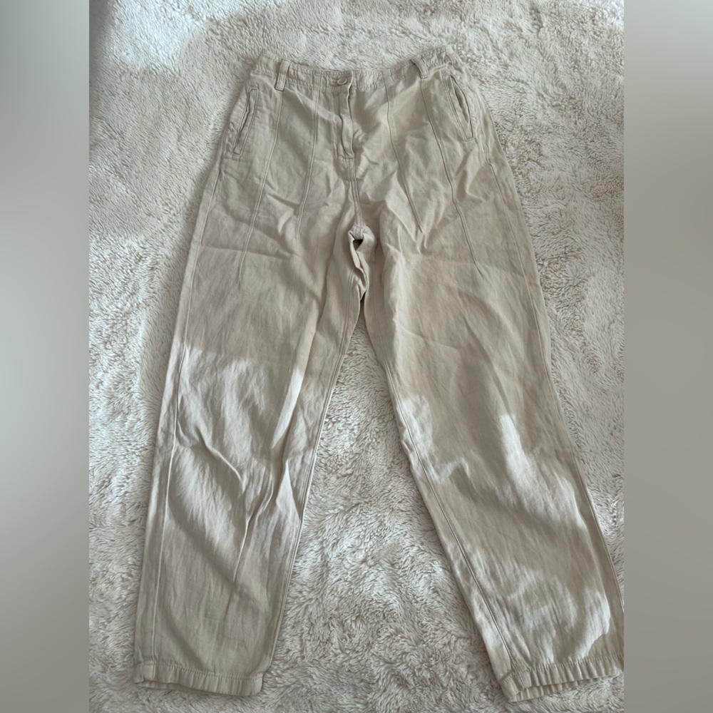 Topshop Cream barrel leg pants